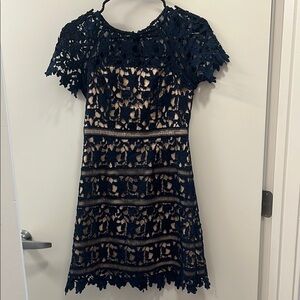 Navy Lace Cocktail Dress